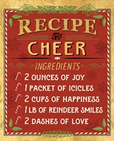 Holiday Recipe I Gold and Red Framed Print