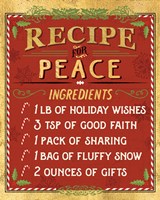 Holiday Recipe II Gold and Red Fine Art Print