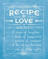 Life Recipes I Blue Framed Print