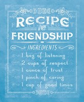 Life Recipes III Blue Framed Print