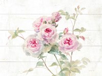 Sweet Roses on Wood Fine Art Print