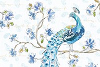 Peacock Allegory II White Fine Art Print