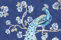 Peacock Allegory II Blue Framed Print