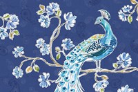 Peacock Allegory II Blue Fine Art Print