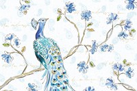 Peacock Allegory I White Fine Art Print