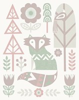 Folk Lodge Fox v2 Hygge Fine Art Print