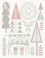 Folk Lodge Deer I Hygge Framed Print