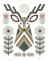 Folk Lodge Deer II Hygge Fine Art Print