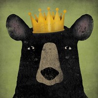 The Black Bear with Crown Fine Art Print