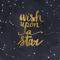 Starry Words Gold - Wish Upon A Star Fine Art Print