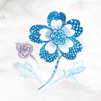 Eastern Boho IV Peacock Blue Framed Print