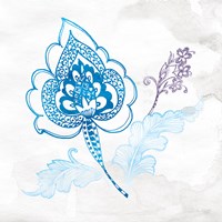 Eastern Boho II Peacock Blue Framed Print