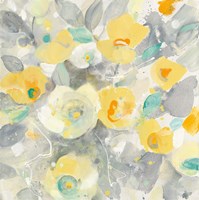 Buttercups II Teal Fine Art Print