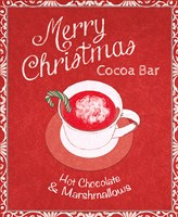 Chalkboard Christmas Signs IV on Red Fine Art Print