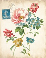 Elegant Floral I Vintage v2 Fine Art Print
