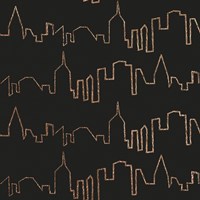 NY Chic Skyline gold on black Fine Art Print