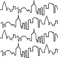 NY Chic Skyline black on white Fine Art Print