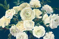 Roses in Cobalt Vase Indigo Crop Fine Art Print