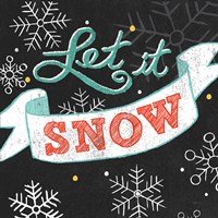 Let it Snow Black Sq Fine Art Print