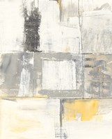 Gray and Yellow Blocks II White Fine Art Print
