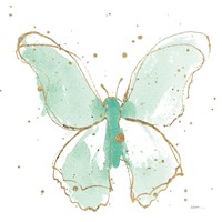 Gilded Butterflies II Mint Fine Art Print
