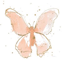 Gilded Butterflies II Blush Fine Art Print