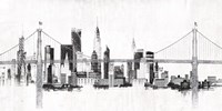 Bridge and Skyline Silver Fine Art Print