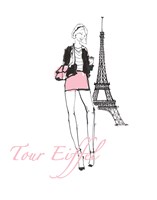 French Chic I Pink on White Framed Print