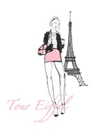 French Chic I Pink on White Fine Art Print