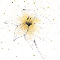 Gilded Graphite Floral V Fine Art Print