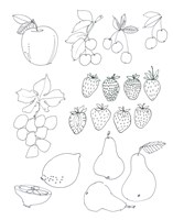 Line Art Fruits Fine Art Print