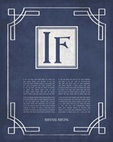 If by Rudyard Kipling - Ornamental Border Blue Fine Art Print