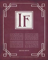 If by Rudyard Kipling - Ornamental Border Red Fine Art Print