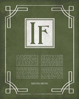 If by Rudyard Kipling - Ornamental Border Green Fine Art Print