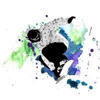 Snowboarder Watercolor Splash Part II Fine Art Print