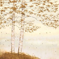 Golden Birch I Off White Fine Art Print