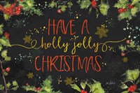 Christmas Sentiments I Black Fine Art Print