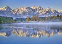 Allgaeu Alps and Hopfensee lake, Bavaria, Germany Fine Art Print