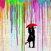 Romance in the Rain (detail) Fine Art Print