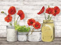 Poppies in Mason Jars (detail) Fine Art Print