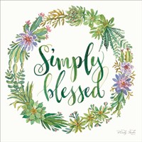 Simply Blessed Succulent Wreath Fine Art Print