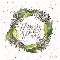 Happy Holidays Wreath Fine Art Print