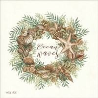 Ocean Waves Shell Wreath Fine Art Print