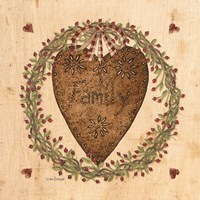 Punched Tin Heart on Wreath Fine Art Print