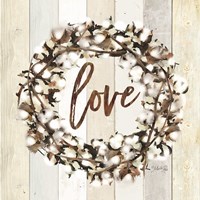 Love Cotton Wreath Fine Art Print