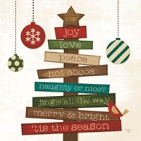 Christmas Tree Sentiments Fine Art Print