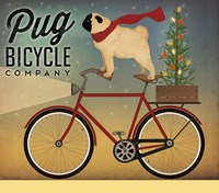 Pug on a Bike Christmas Fine Art Print