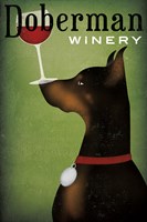 Single Doberman Winery Fine Art Print