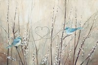 Pretty Birds Neutral String Fine Art Print