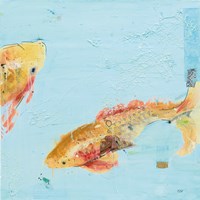 Fish in the Sea II Aqua Framed Print